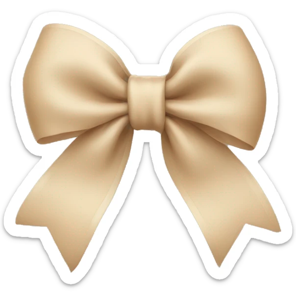 Beige bow sticker