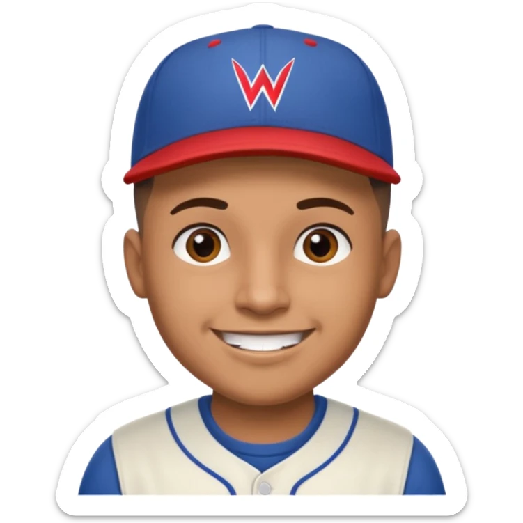 brown skin latino male with buzz cut wearing a wbc puerto rico baseball cap sticker