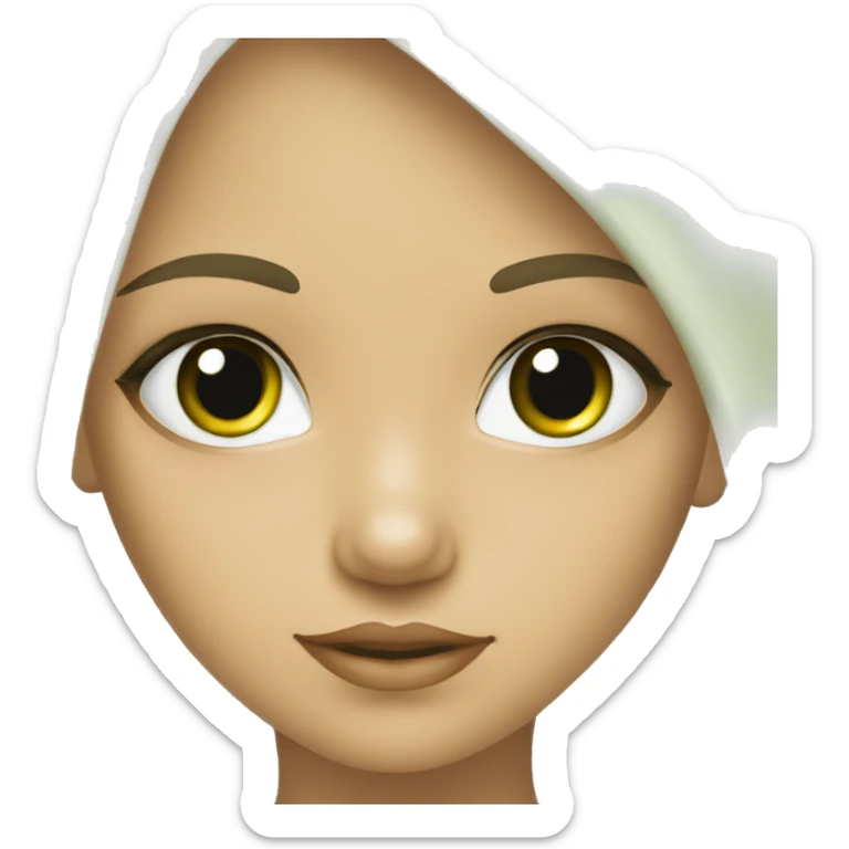 Niña de color de piel blanca ojos verdes pelo liso sticker