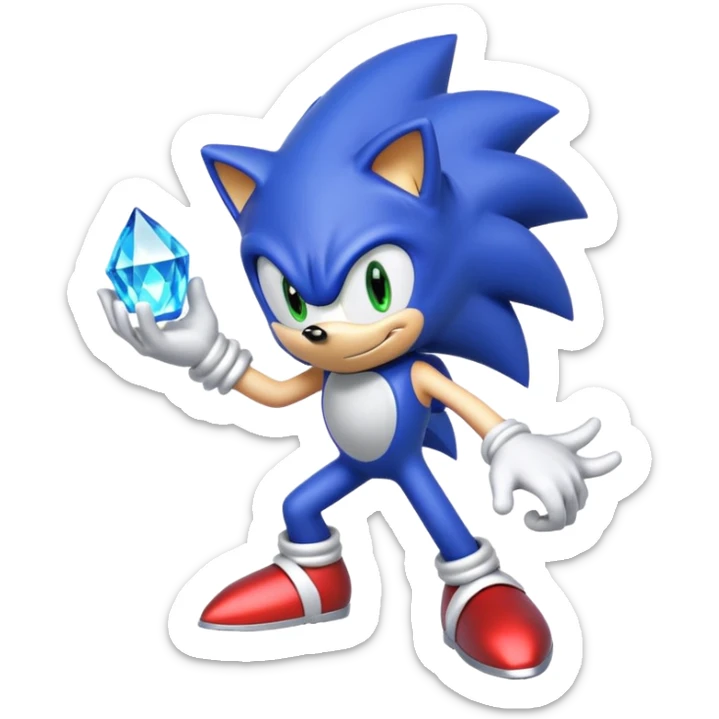I want Sonic the hedgehog with chaos emeralds with the aura super sayian sticker