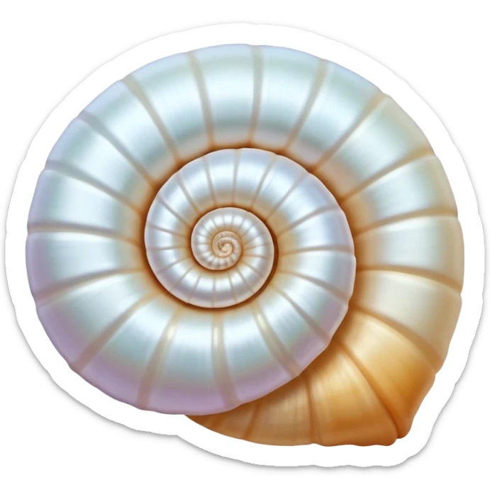 White sea shell sticker