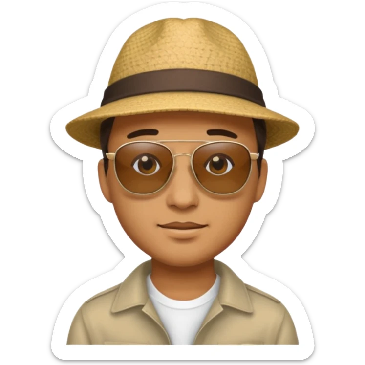 man with hat and sunglasses sticker