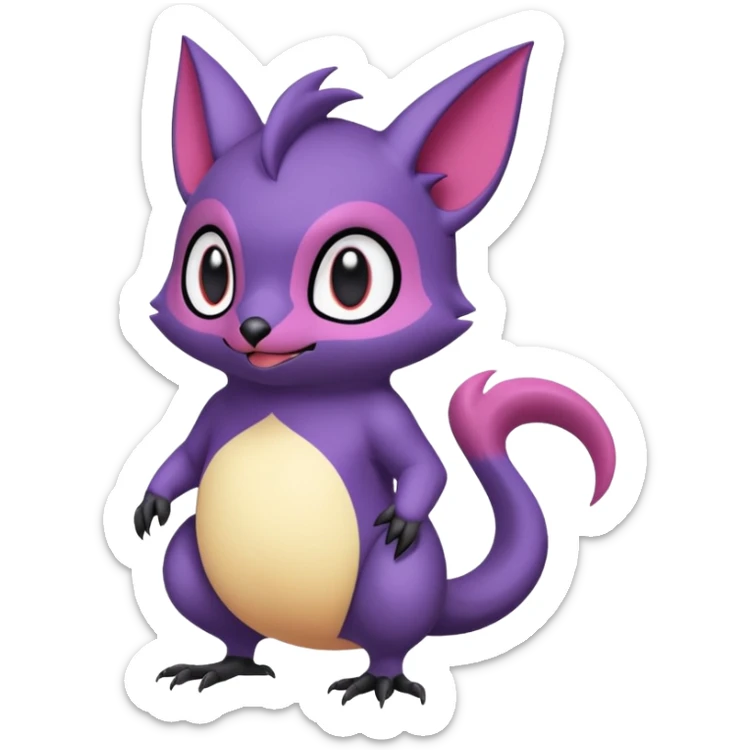 Cool cute edgy kawaii Quilava-Noibat-animal-creature-hybrid full body sticker