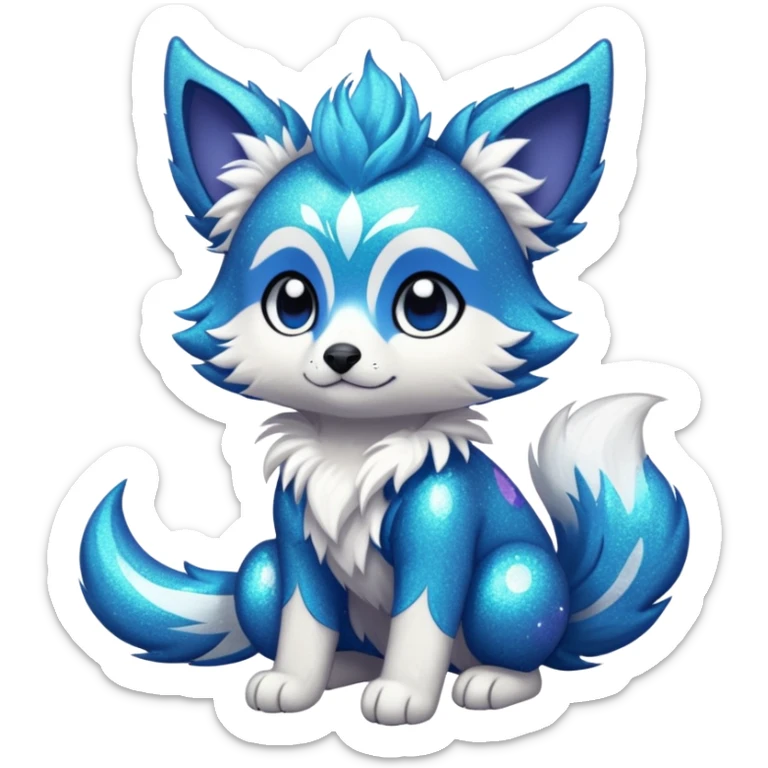 Cool cute Kawaii edgy fantasy animal sparkle fursona Fionbri by griffsnuff & LiLaiRa & Falvie full body sticker