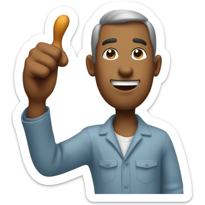 a peanut giving a thumbs up standing next to a man and a woman sticker