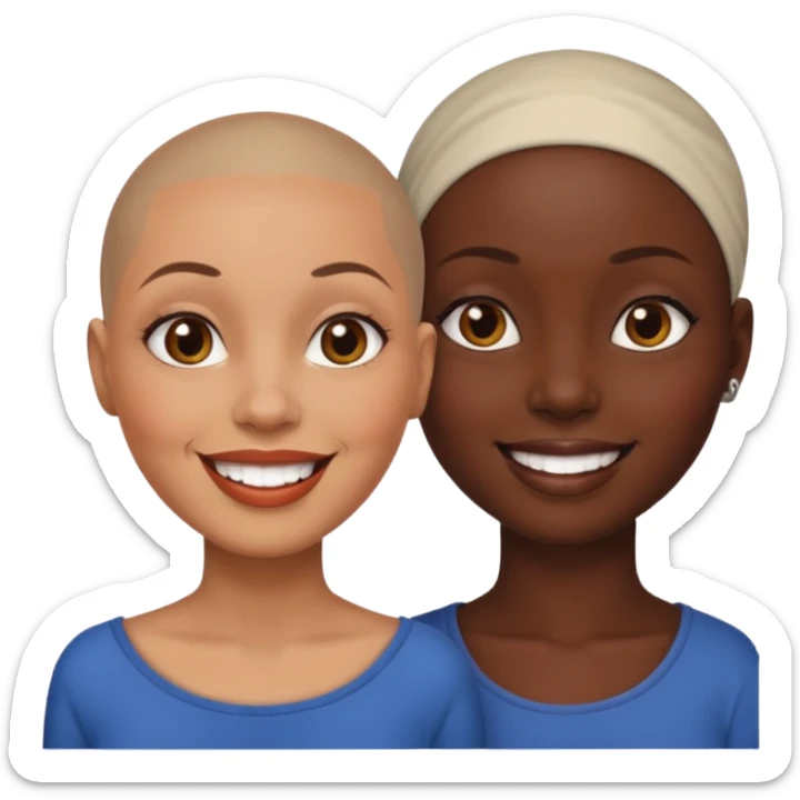 Ma meilleur amie et moi (femme) africaine cheveux rasé sticker