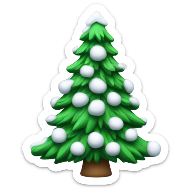 christmas tree with snow sticker