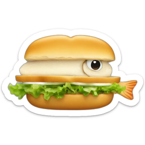 Fish sandwich sticker