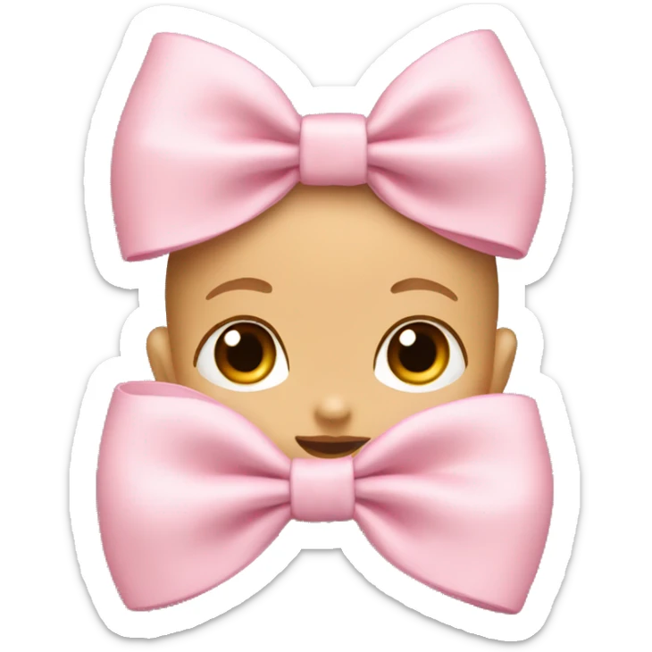 Baby pink bow sticker