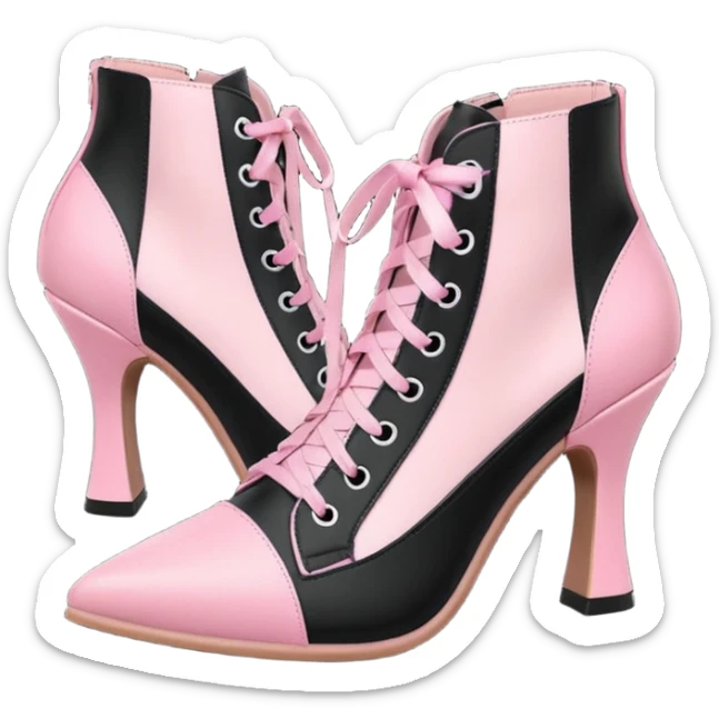 BLACKPINK-inspired gothic shoes, no hearts, black and pink, cute  sticker