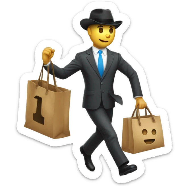 Un ladrón con máscara y traje a rayas corriendo de lado con una bolsa de dinero sticker