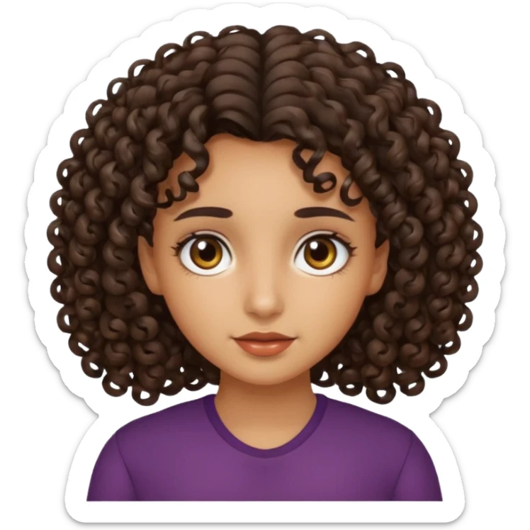 GIRL WITH CURLY DARK BROWN HAIR AND OLIVE SKIN sticker