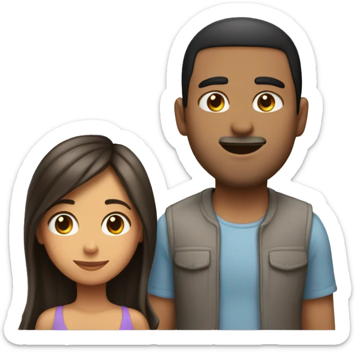 Hispanic guy with straight hair in love with hispanic girl with straight hair sticker