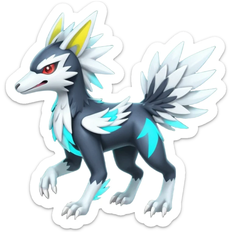 Neon Vibrant Pulsating Trail-glowing Chromatic Trico-Kyurem-Silvally-fusion-hybrid sticker