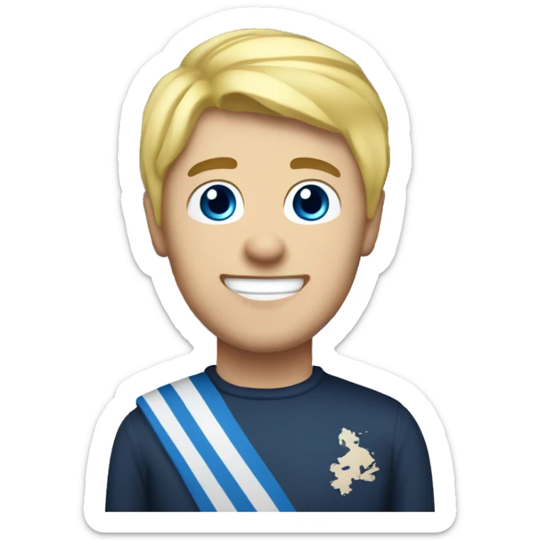 Male with blonde hair and blue eyes waving hand smiling with a Scotland flag 🏴󠁧󠁢󠁳󠁣󠁴󠁿  sticker