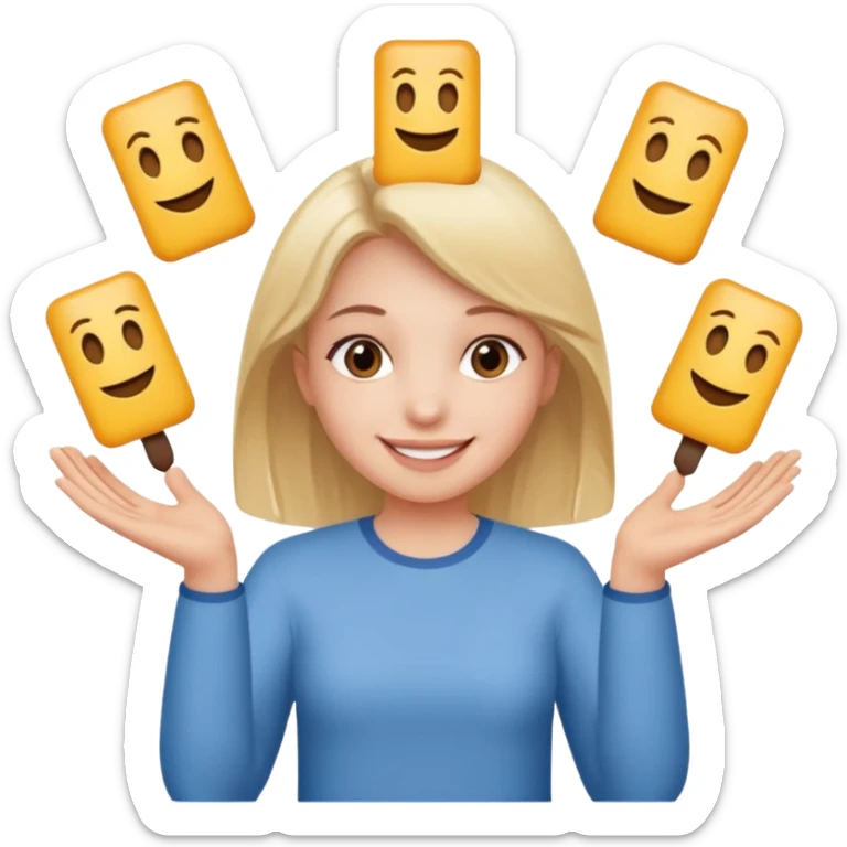 girl holding a six in one hand and a seven in the other hand sticker