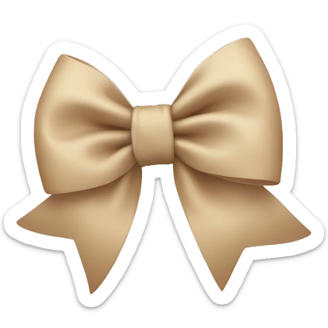 beige bow sticker