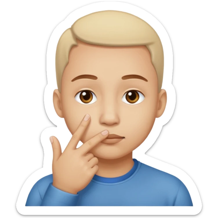 gesto de meter la nariz por los dedos mientras los dedos hacen un círculo. Así: 👌🏻 sticker