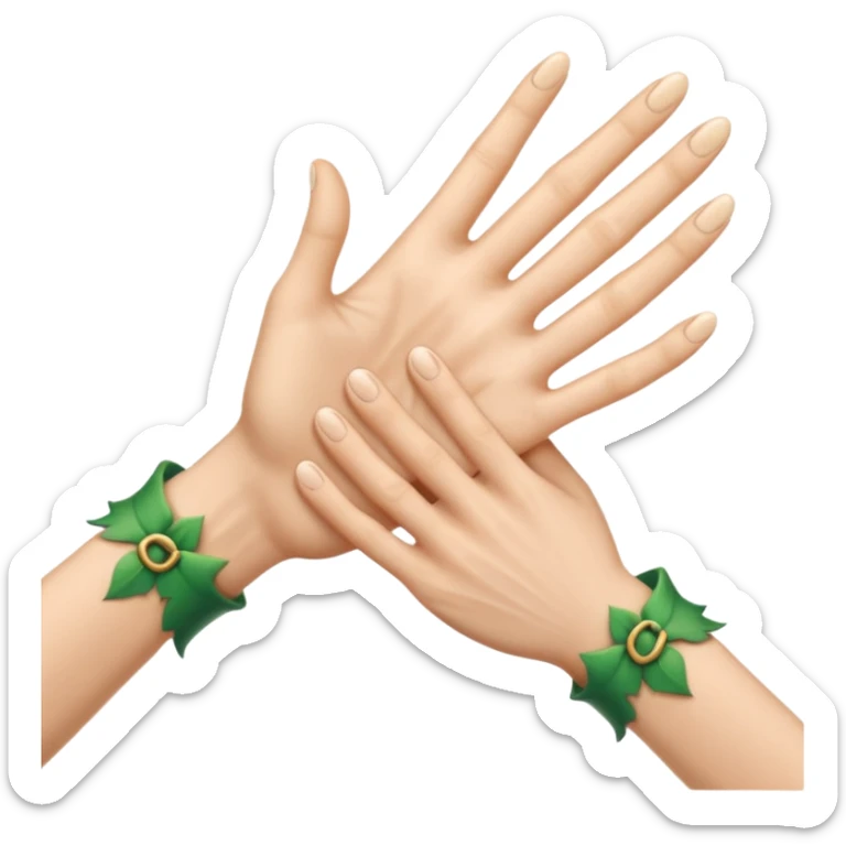 Make a elf-clasping handshake emoji in the style of the usual emoji of a handshake sticker