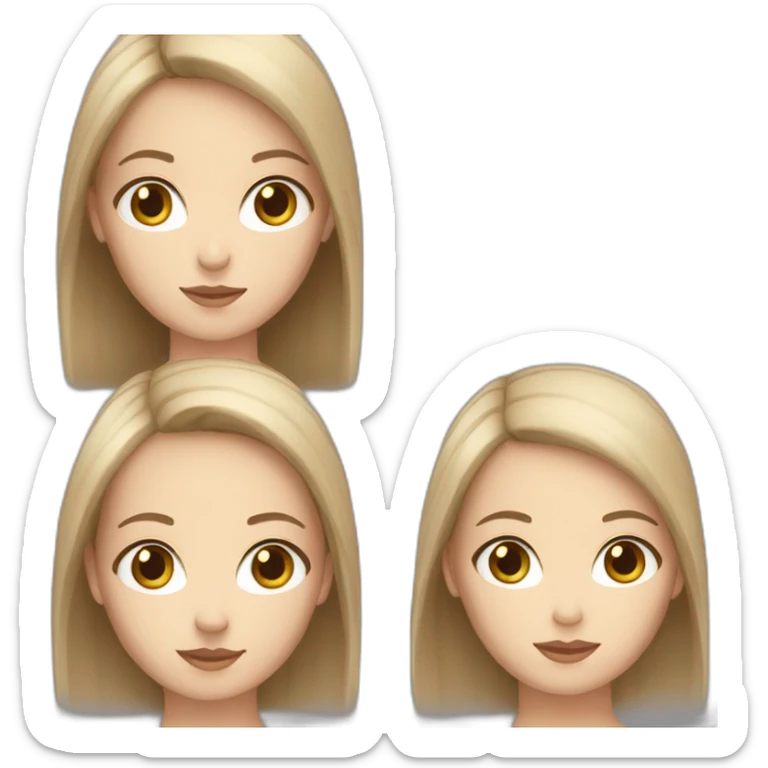 a white girl with long straight very light brown hair and gray eyes sticker