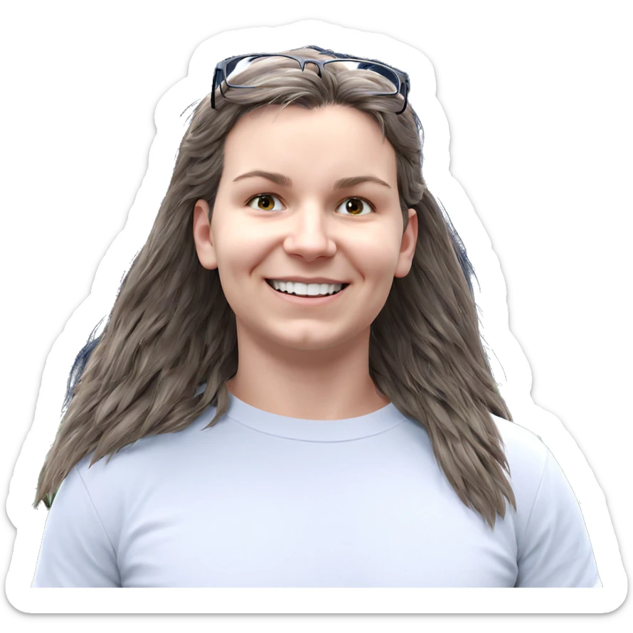 smiling boy with glasses sticker