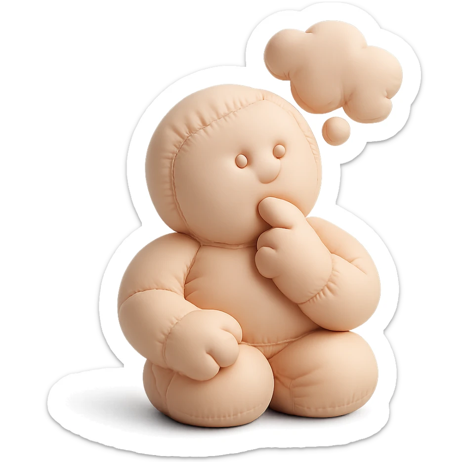 doodle person thinking sticker