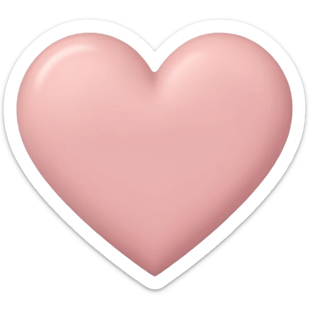 A minimalist pastel illustration of a heart. Soft pastel colors — dusty pink sticker