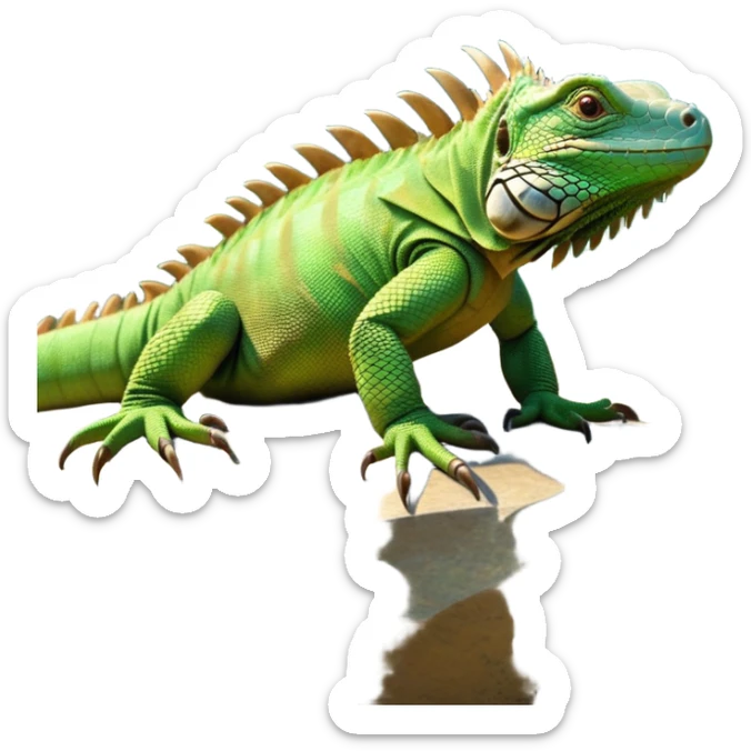 cinematic-iguana-realistic-full-body-basking-emoji,-long-scaly-body-stretched-out-on-a-sunlit-rock,-spiny-ridge-running-down-its-back,-textured-green-and-brown-skin-dappled-with-light,-sharp-intelligent-eyes-studying-the-surroundings,-long-tail-draped-over-the-stone,-simplified-yet-realistic-focused-features,-highly-detailed,-glowing-with-a-warm-tropical-glow

 sticker