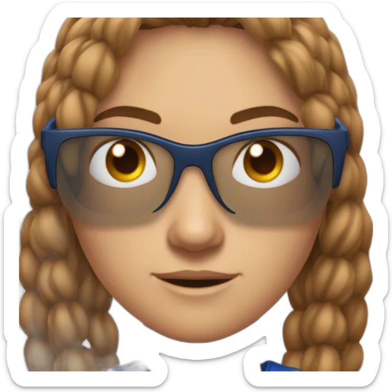 Une araignée qui porte des gosses lunettes marrons avec deux yeux ronds bleus style kawaï sticker