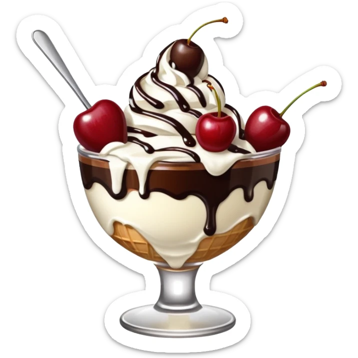 Ice cream sundae sticker