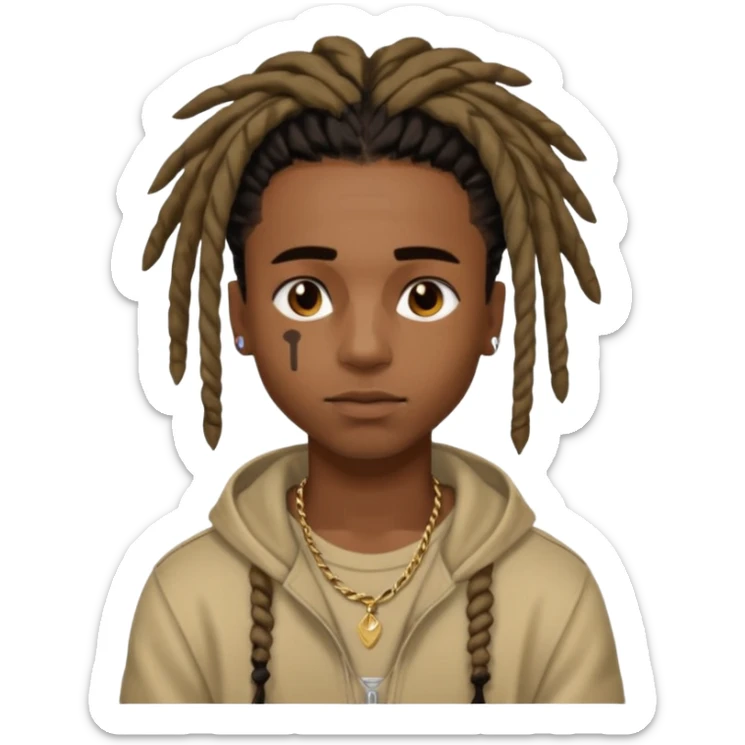 black male with dreads and a birthmark on his left cheek playboi carti sticker