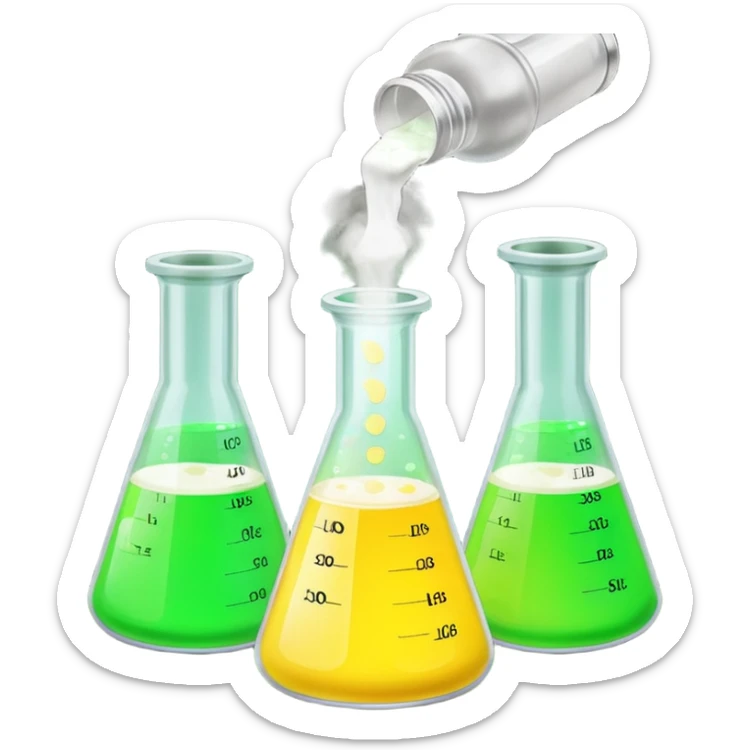 hi-lighters lemon baking soda uv light glowing formula in beaker/ test tube and baking soda in lab sticker