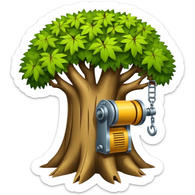 peux tu faire un emoji d'une machine qui arrache un arbres comme font les pepinieres sticker