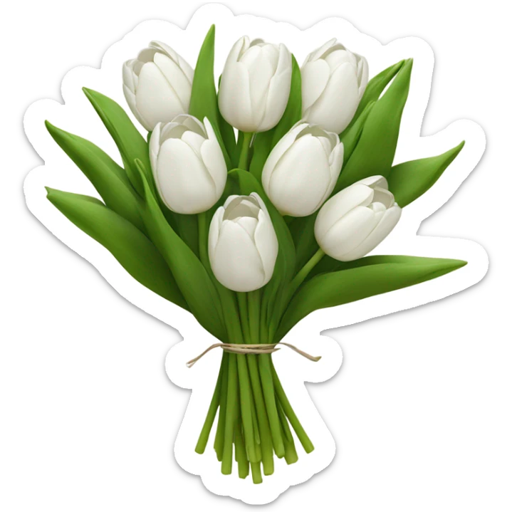 white tulip bouquet  sticker