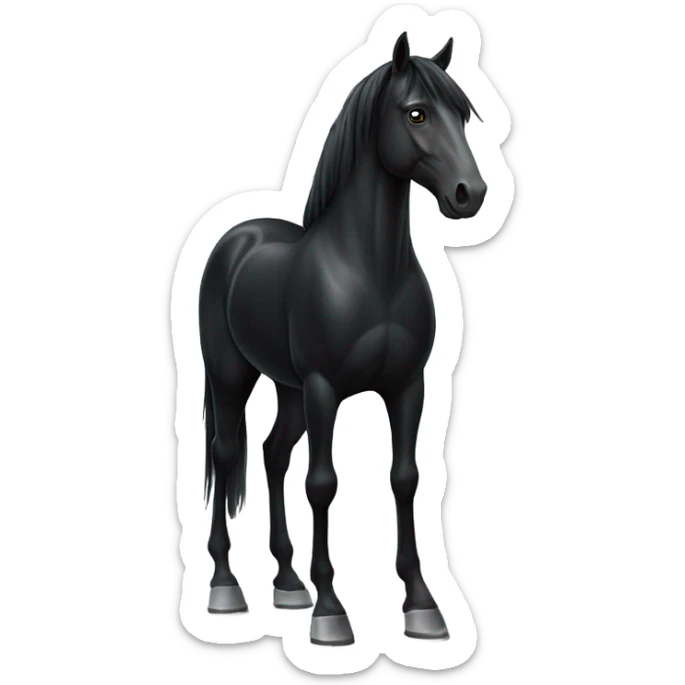 Black elegant horse sticker