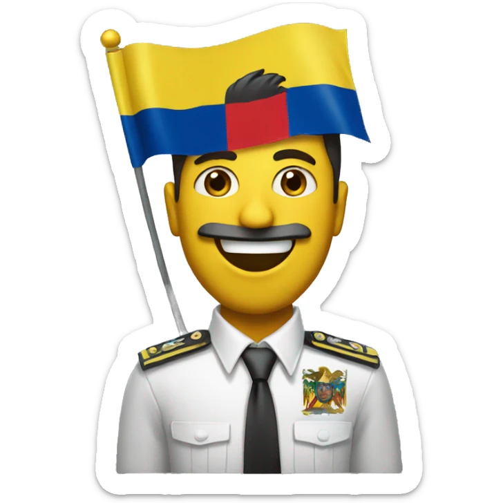 Persona celebrando con la bandera de colombia sticker