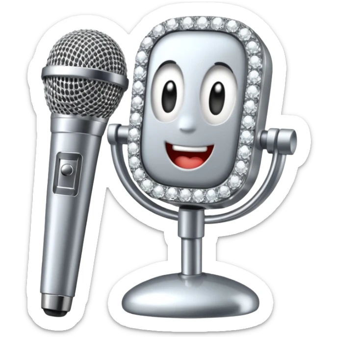 I want these emojis 💎🎤 in one frame with the number 17 I don't want a girl or boy in the pictures. sticker