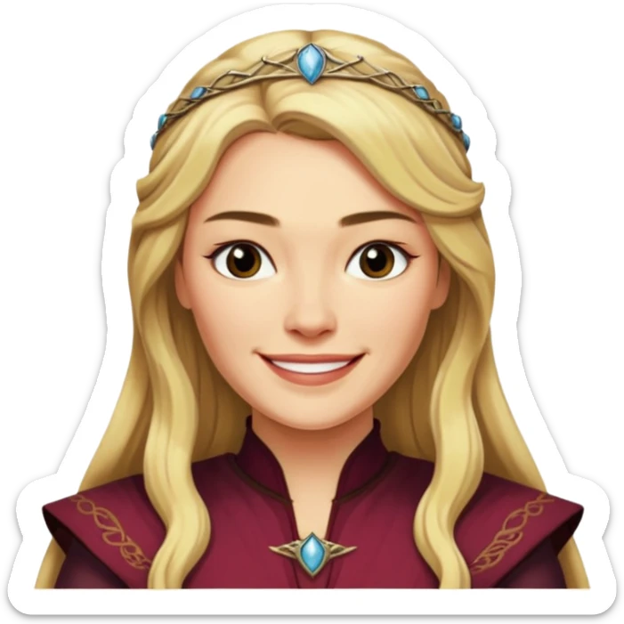 Cersei Lannister smile smirk from Games of throne character face only younger sticker