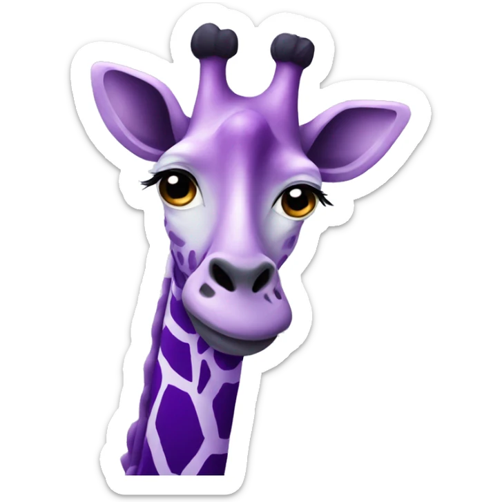 purple giraffe  sticker