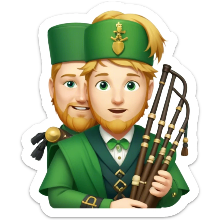 Green Bagpiper sticker
