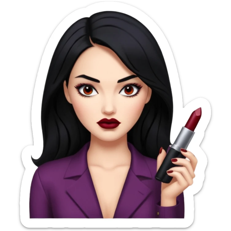 “Emoji girl, femme fatale, black hair. megan fox vibes sticker