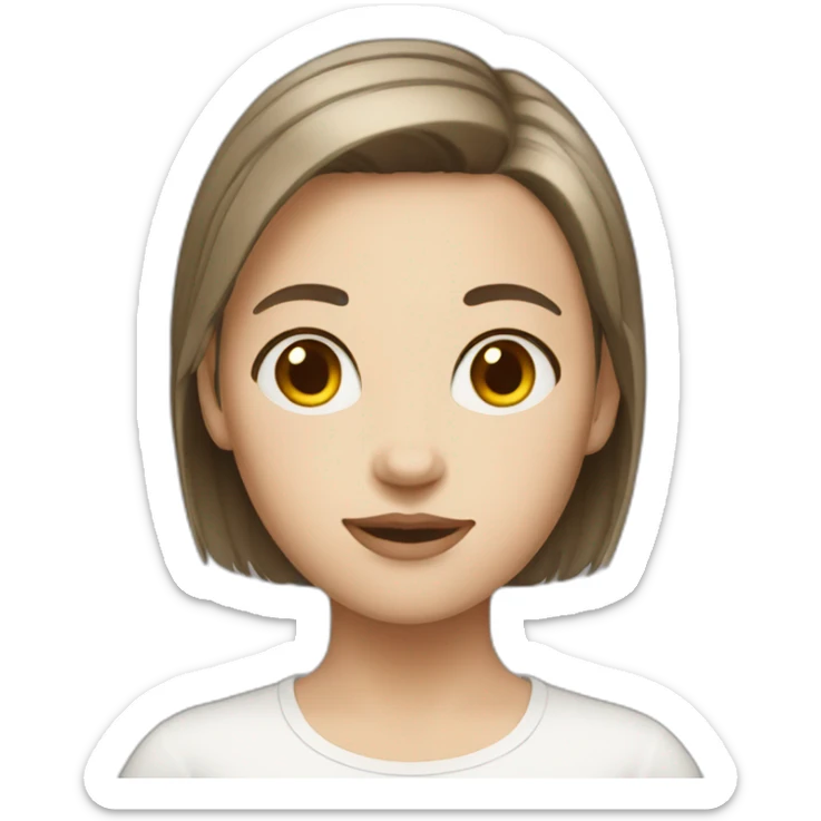 Girl with white skin and brown short hair sticker