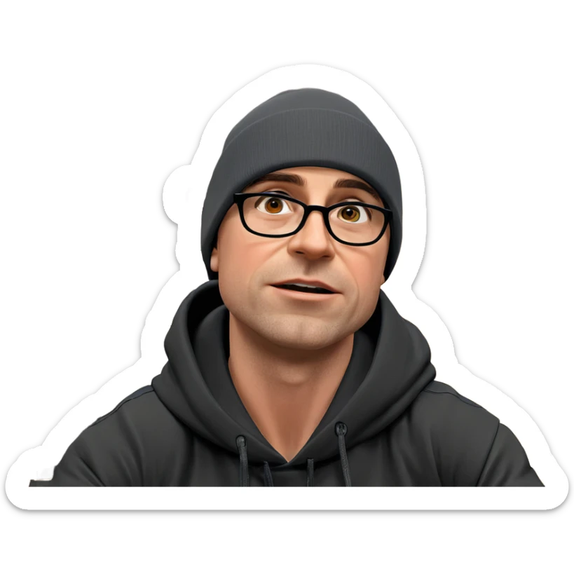 boy in beanie indoors sticker