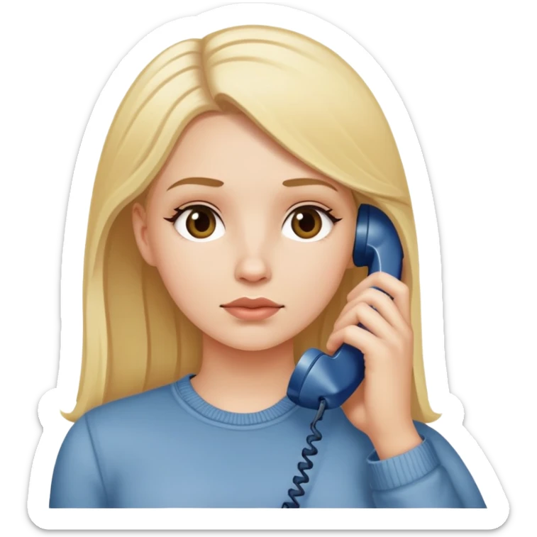 white girl with blonde hair waiting on the phone  sticker