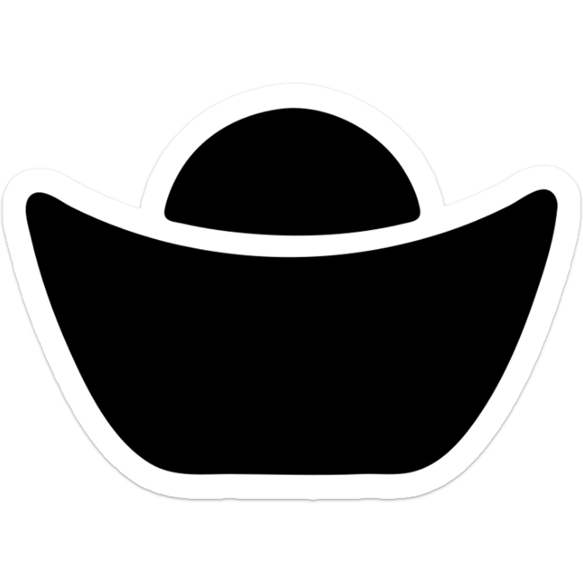 Chinese Yuanbao, gold ingot used as currency in imperial China sticker