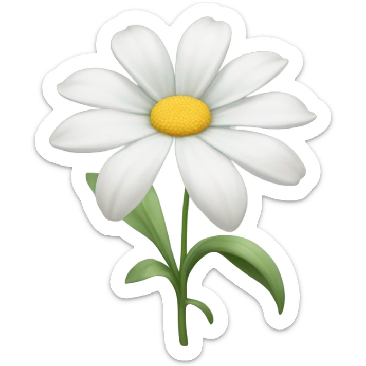 White flower sticker