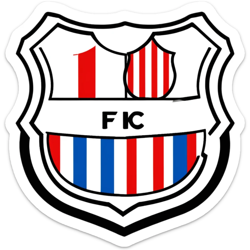 FC Barcelona logo, shield with blue and red stripes, football club emblem sticker