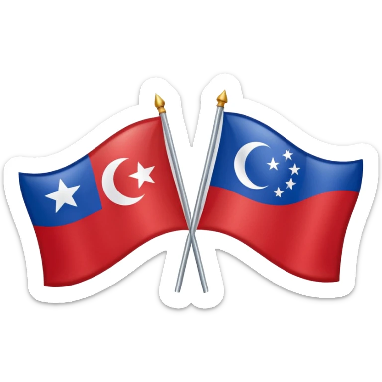 Emoji of half flag of philippines and turkey sticker