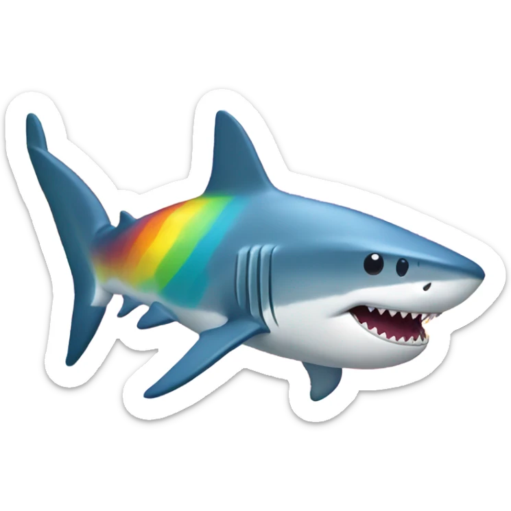 Shark with rainbow sticker