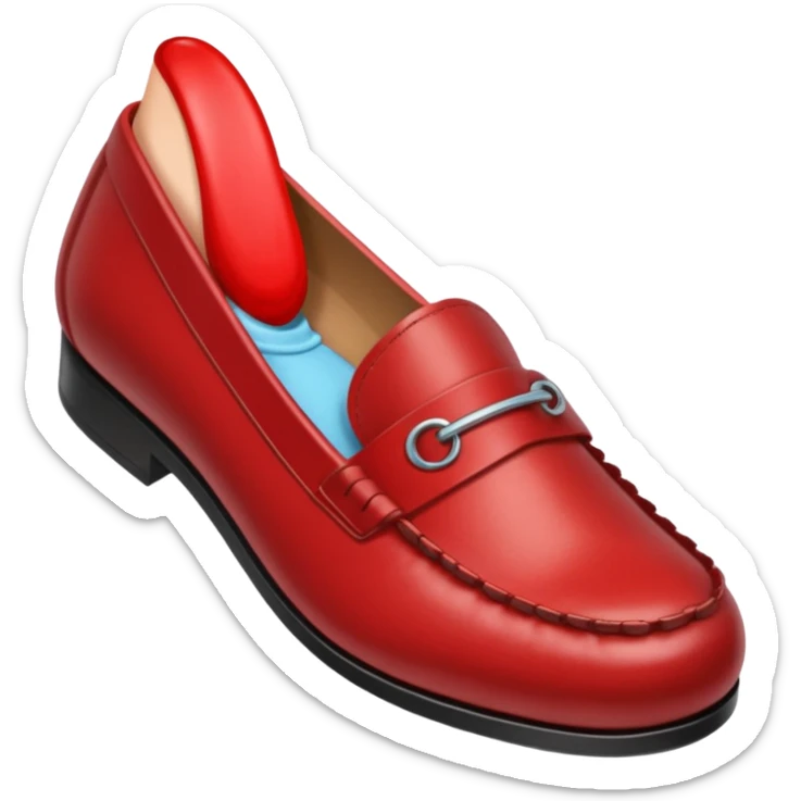 swollen foot inside a loafer that is too small, tight, painful for the foot  sticker